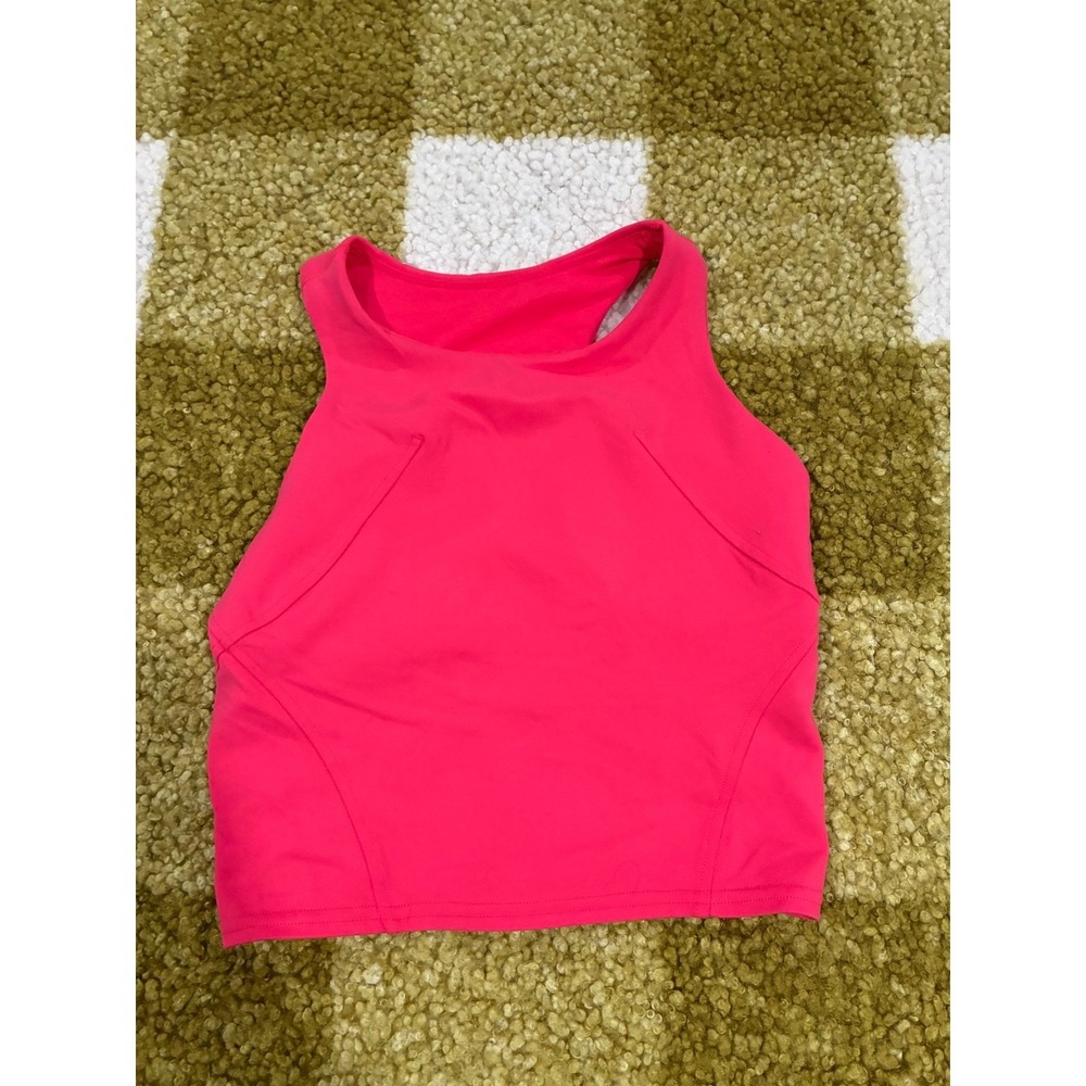 Lululemon Invigorate Training Tank Top Pink Racerback Builtin Bra Size 2 LW1EM8S